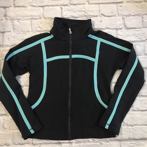 *Rare* Lululemon Lightweight Jacket Charcoal with Green Detailing - Picture 1 of 5